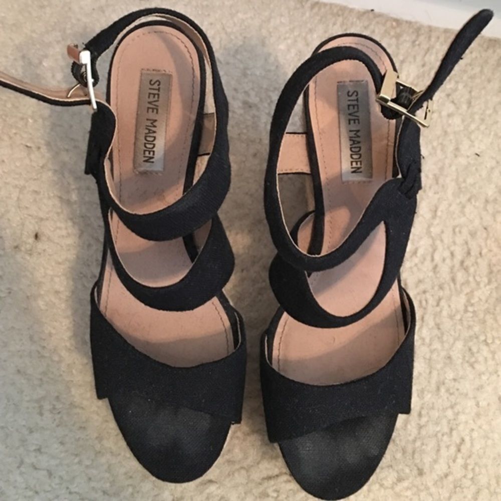 Steve Madden - Black Wedge - Size 8 - Worn Twice